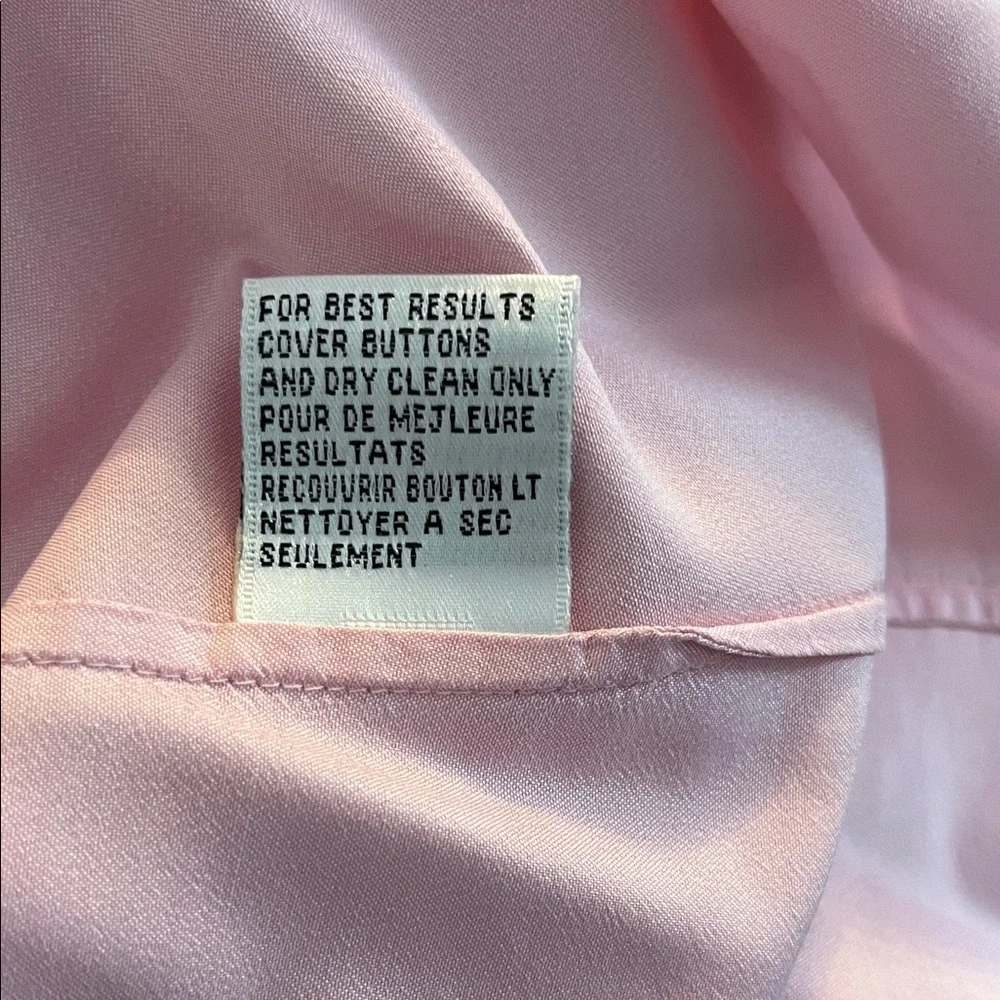 Talbots Pure Silk Light Pink Button-Down Shirt - Picture 8 of 8